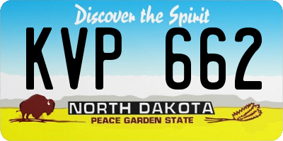 ND license plate KVP662
