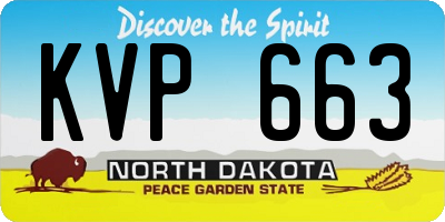 ND license plate KVP663