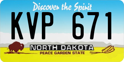 ND license plate KVP671