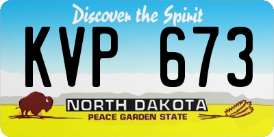ND license plate KVP673