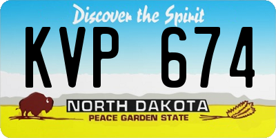 ND license plate KVP674