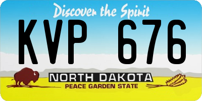 ND license plate KVP676