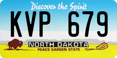 ND license plate KVP679