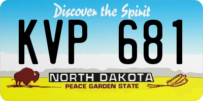 ND license plate KVP681