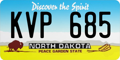 ND license plate KVP685