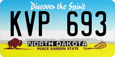 ND license plate KVP693