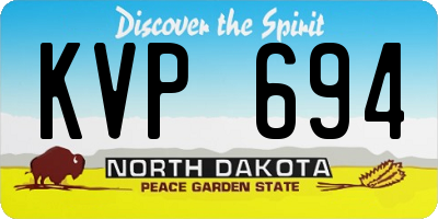 ND license plate KVP694