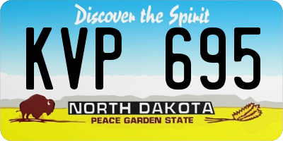 ND license plate KVP695