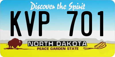 ND license plate KVP701
