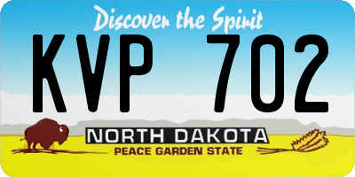 ND license plate KVP702
