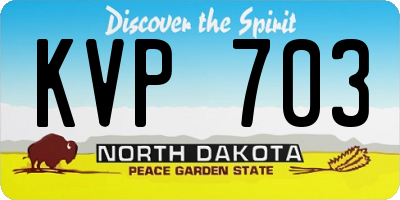 ND license plate KVP703