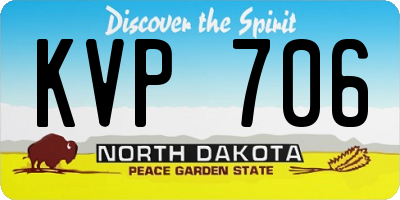 ND license plate KVP706