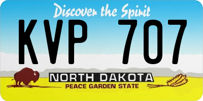 ND license plate KVP707