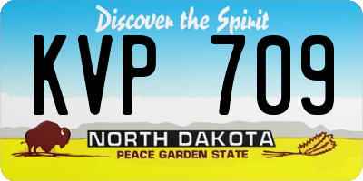ND license plate KVP709