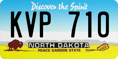 ND license plate KVP710