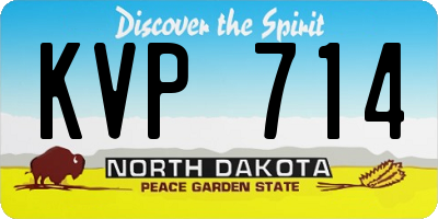 ND license plate KVP714