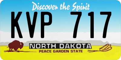 ND license plate KVP717