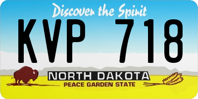 ND license plate KVP718