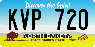 ND license plate KVP720
