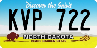 ND license plate KVP722