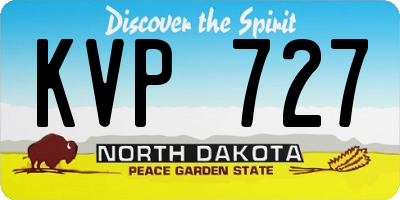 ND license plate KVP727