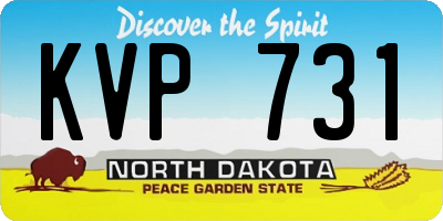 ND license plate KVP731