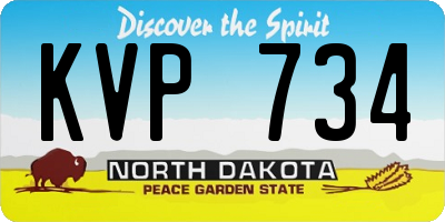 ND license plate KVP734