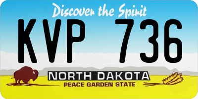 ND license plate KVP736