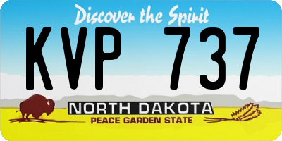 ND license plate KVP737