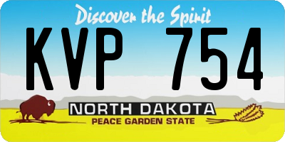 ND license plate KVP754