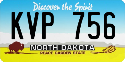 ND license plate KVP756