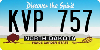 ND license plate KVP757