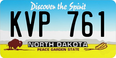 ND license plate KVP761