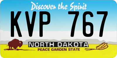 ND license plate KVP767