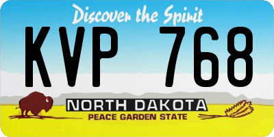 ND license plate KVP768