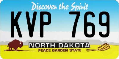 ND license plate KVP769