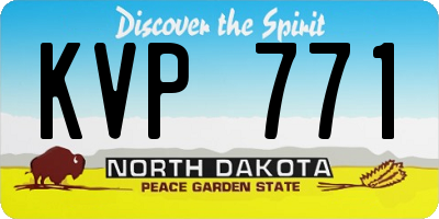 ND license plate KVP771