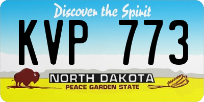 ND license plate KVP773