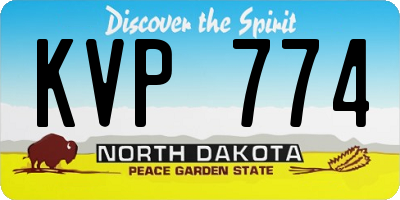 ND license plate KVP774