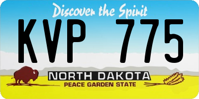 ND license plate KVP775