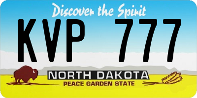 ND license plate KVP777