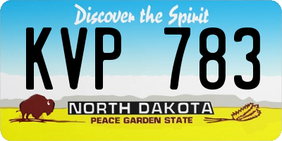 ND license plate KVP783