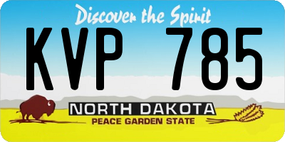 ND license plate KVP785