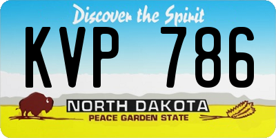 ND license plate KVP786