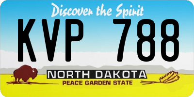 ND license plate KVP788