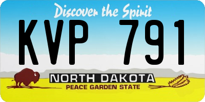 ND license plate KVP791