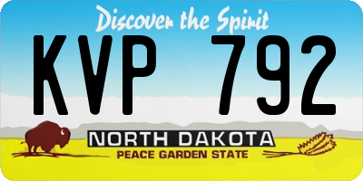 ND license plate KVP792
