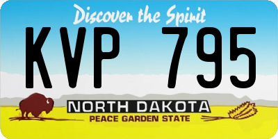 ND license plate KVP795