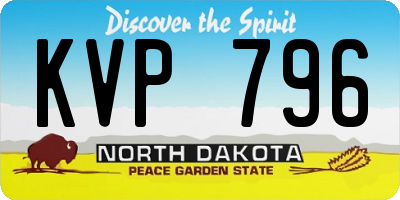 ND license plate KVP796