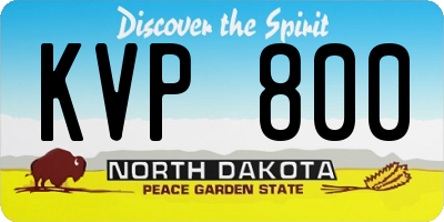 ND license plate KVP800